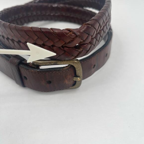 COACH Belt Size 36" Braided Leather Brown Business Office Classic *Damaged* - Picture 2 of 16